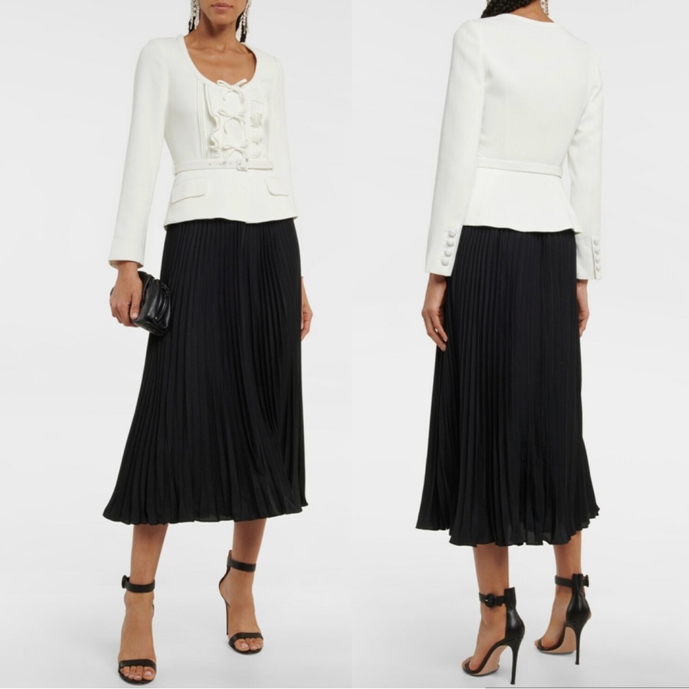 NWT Self-Portrait pleated-skirt midi dress. Size 2
